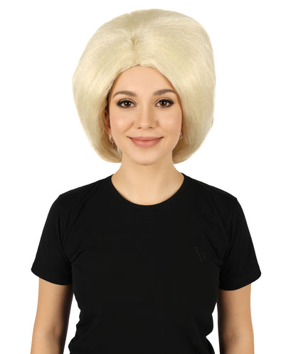 HPO Women's Short Straight Posh Spice Brown Wig | Halloween and Party Wig | Flame-retardant Synthetic Fiber |  Premium Breathable Capless Cap