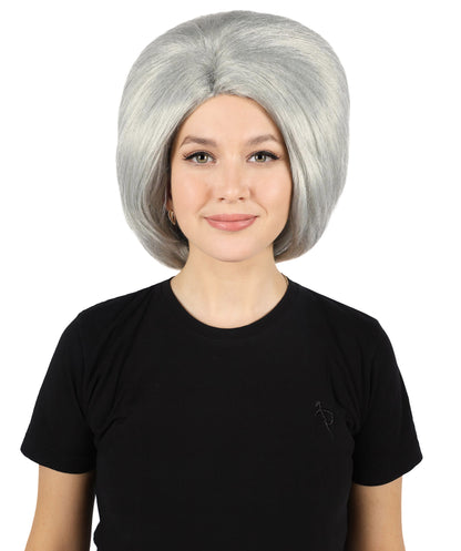HPO Women's Short Straight Posh Spice Brown Wig | Halloween and Party Wig | Flame-retardant Synthetic Fiber |  Premium Breathable Capless Cap