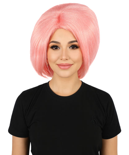HPO Women's Short Straight Posh Spice Brown Wig | Halloween and Party Wig | Flame-retardant Synthetic Fiber |  Premium Breathable Capless Cap
