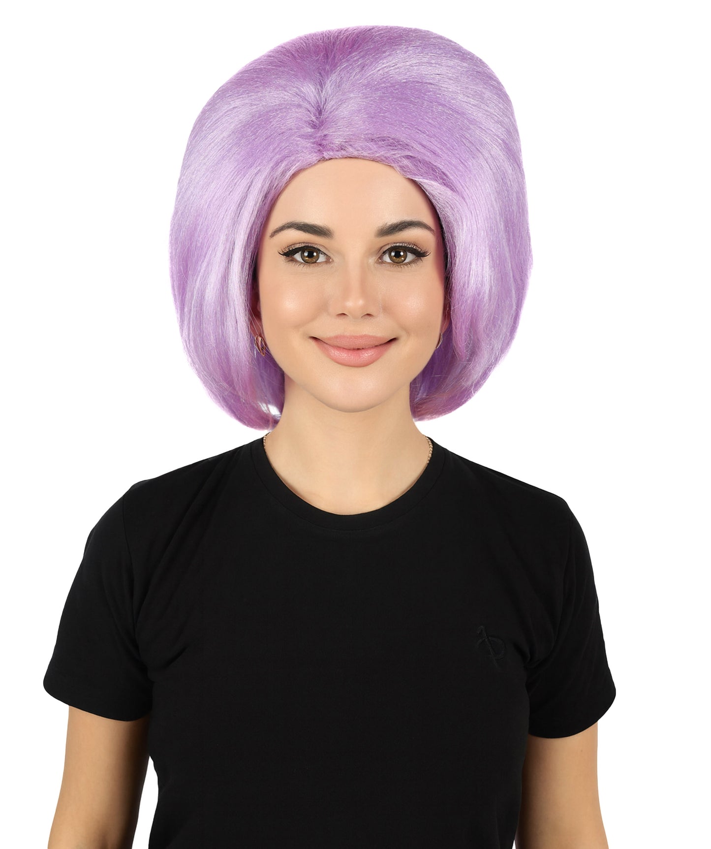 HPO Women's Short Straight Posh Spice Brown Wig | Halloween and Party Wig | Flame-retardant Synthetic Fiber |  Premium Breathable Capless Cap
