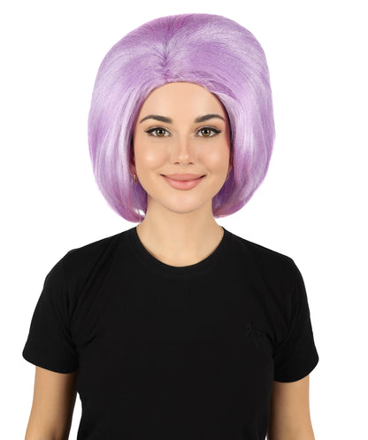 HPO Women's Short Straight Posh Spice Brown Wig | Halloween and Party Wig | Flame-retardant Synthetic Fiber |  Premium Breathable Capless Cap