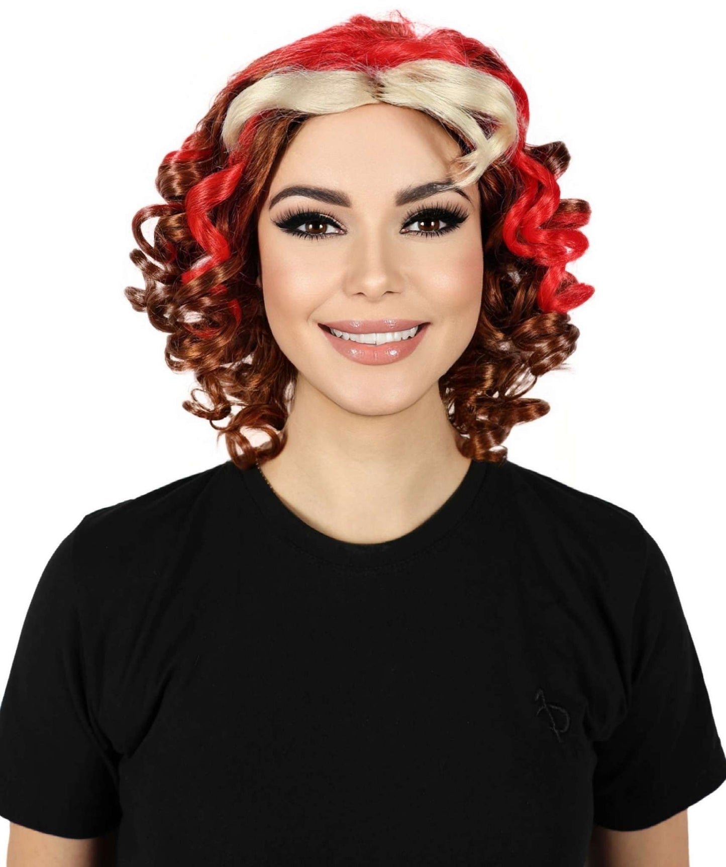 HPO Women's Vibrant 90s Pop Diva Multiple Wig Bold Curls with Iconic Style and Glamorous Volume, Premium Breathable Capless Cap