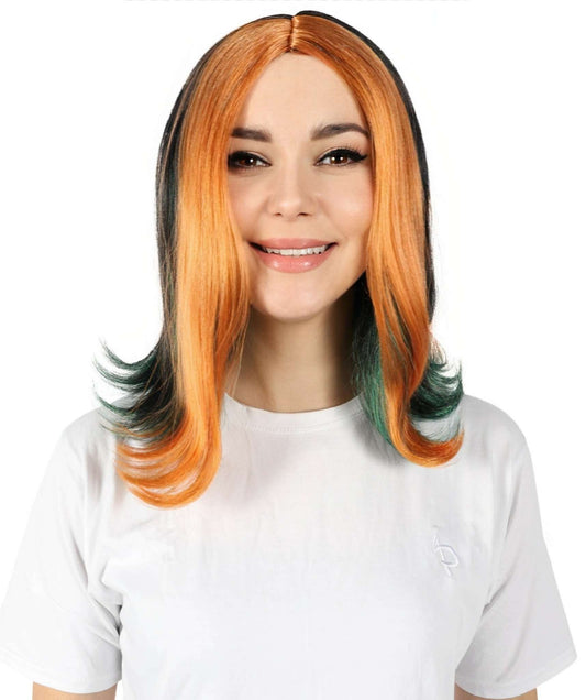 HPO Professionally Colored Wig for Women,  Multiple Color Wavy Costume Style, Premium Synthetic Hair Wig for Women, Premium Breathable Capless Cap with Flame Retardant Synthetic Fiber Hair