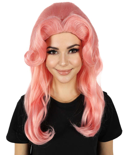 HPO Women's Kitten Kaboodle Wavy Pink Wigs– Complete Kitten Play Set for Fun and Learning – Includes Plush Toys, Catnip and Interactive Accessories – Perfect for Cat Lovers and Collectors – Ideal Gift for All Ages