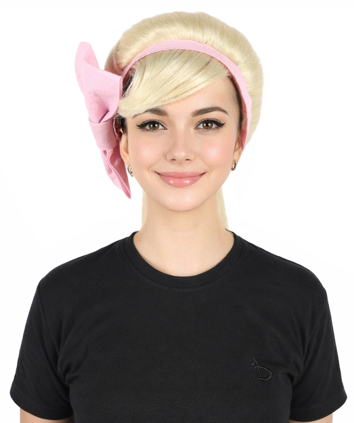 HPO Women's Classic 1950s Blonde Roleplay Wig | Flame-resistant Synthetic Fiber with Capless Cap| Ideal for party, Halloween, cosplay, theater, drag, performance, costume events