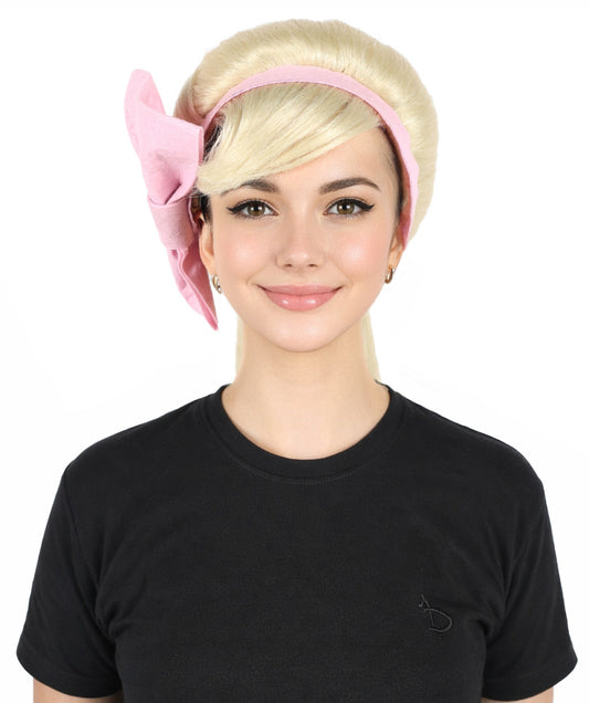 HPO Women's Classic 1950s Blonde Roleplay Wig | Flame-resistant Synthetic Fiber with Capless Cap| Ideal for party, Halloween, cosplay, theater, drag, performance, costume events
