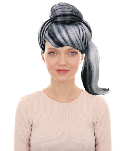 HPO Women's Multiple Wig Highlighted High Ponytail Wig with Curled Ends | Halloween Wig | Flame-retardant Synthetic Fiber