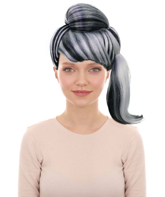 HPO Women's Multiple Wig Highlighted High Ponytail Wig with Curled Ends | Halloween Wig | Flame-retardant Synthetic Fiber