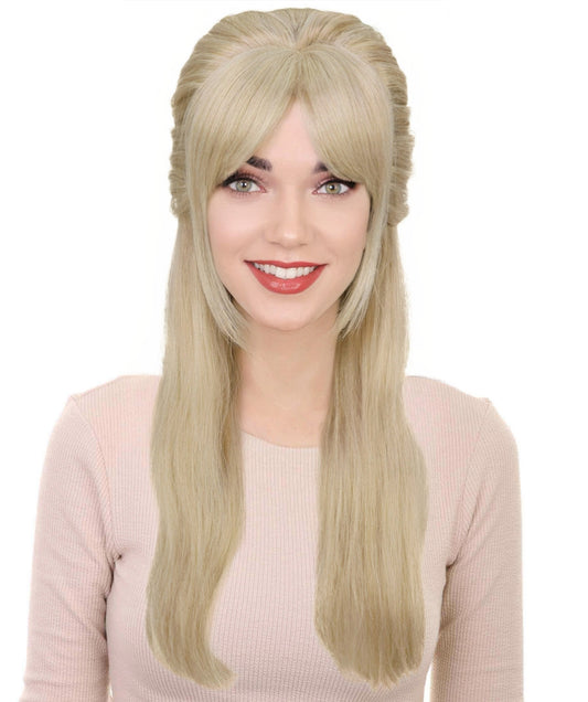 Women's Doll-Inspired Blonde Long Retro Wig | Halloween and Cosplay Wig | Flame-retardant Synthetic Fiber