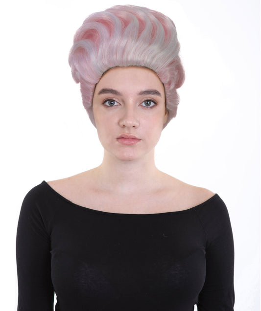 HPO Adult Women’s Retro Pink Sculpted Pompadour Wig | High-Fashion Synthetic Wig for Drag & Glam | Ideal for Halloween