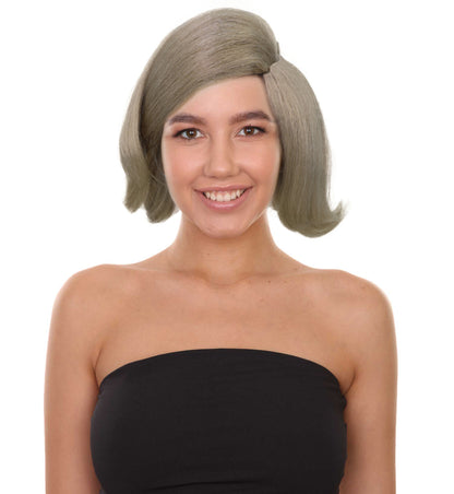 HPO Adult Women’s Blonde Wavy Bob Wig | Soft Layered Cut with Side Part for Fashion Styling | Capless Cap Design | Ideal for Halloween