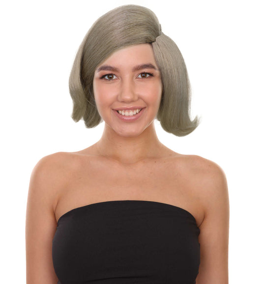 HPO Adult Women’s Blonde Wavy Bob Wig | Soft Layered Cut with Side Part for Fashion Styling | Capless Cap Design | Ideal for Halloween