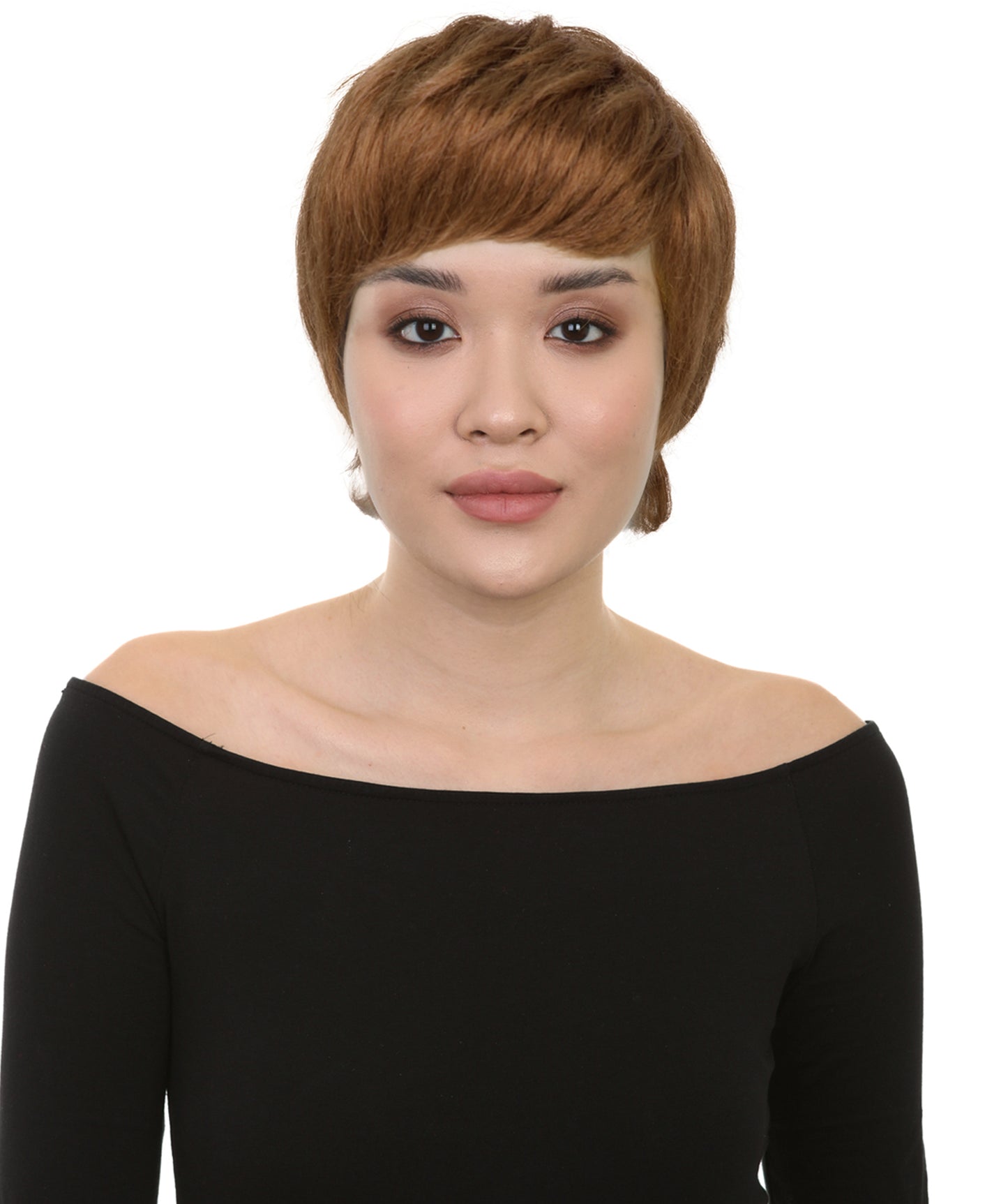HPO Adult Women’s Chic Honey Blonde Pixie Cut Wig | Sleek Short Layered Style | Ideal for Halloween | Breathable Capless Cap