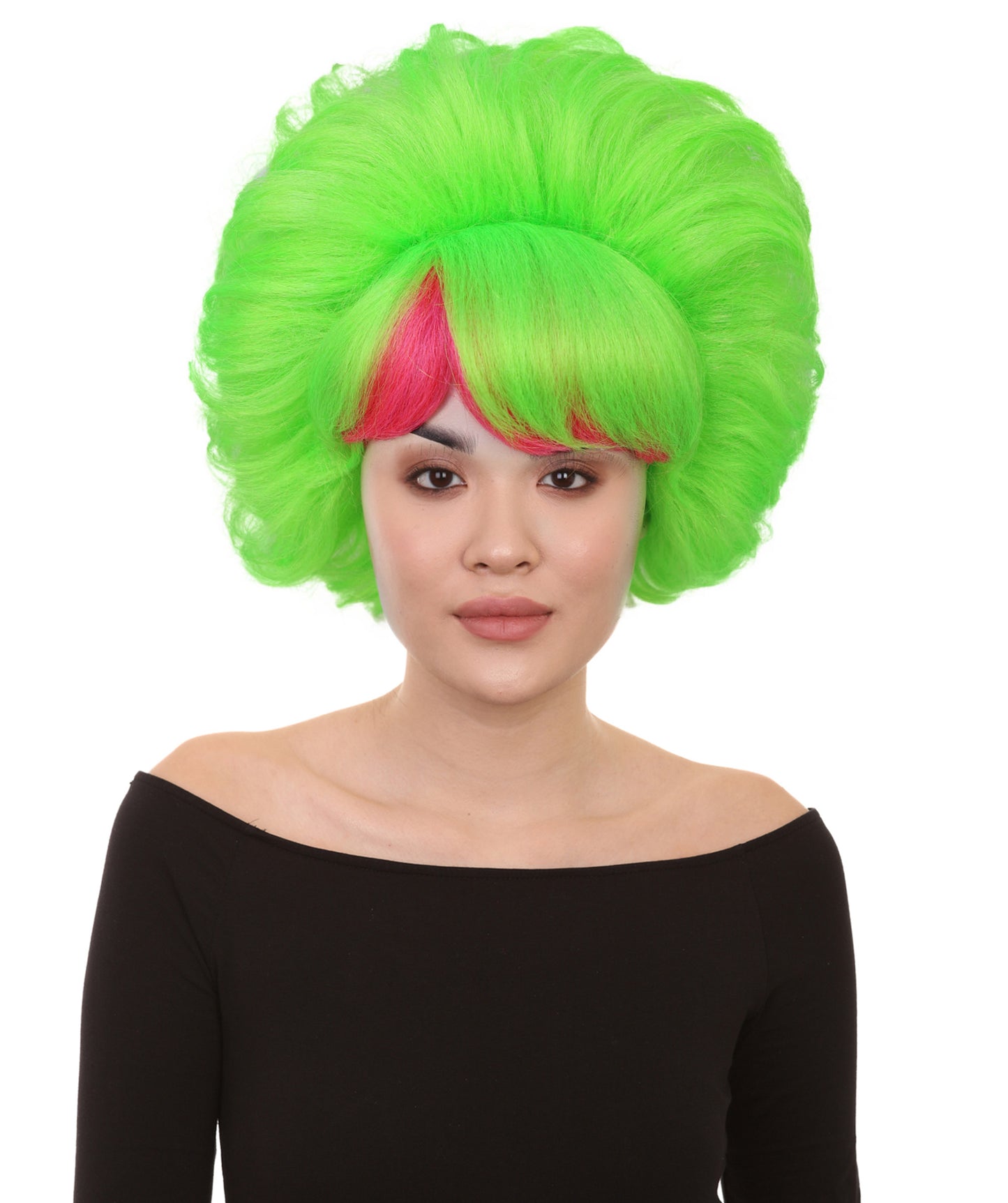 80’s Pop Neon and Pink Wig for Women | Short Flip Rave Punk Hair | Retro Halloween Party Accessory