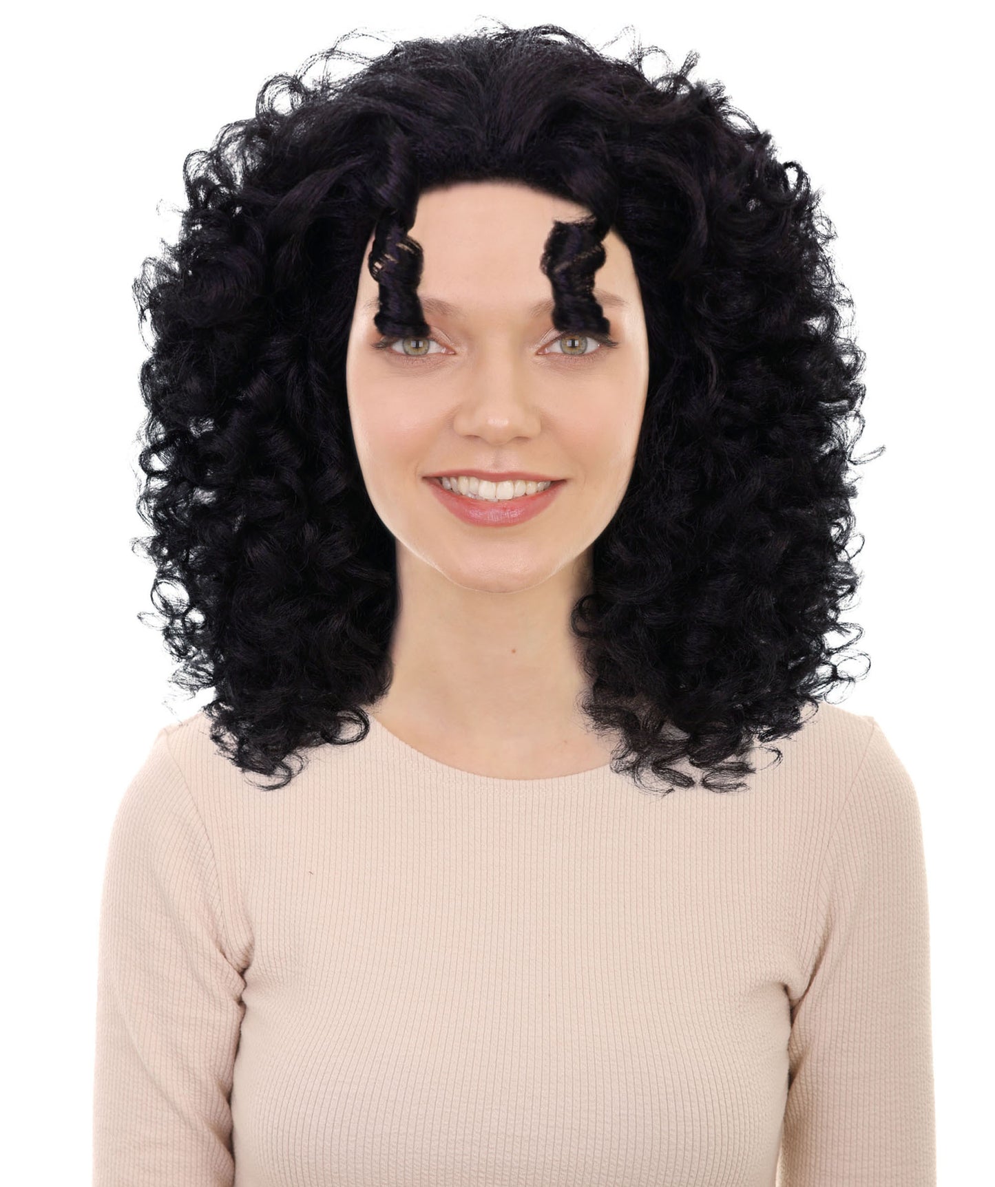 Women’s Full Volume Curly Black Afro Wig | Natural Look Costume & Fashion Wig | Ideal for Halloween | Breathable Capless Cap