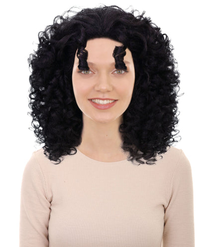 Women’s Full Volume Curly Black Afro Wig | Natural Look Costume & Fashion Wig | Ideal for Halloween | Breathable Capless Cap