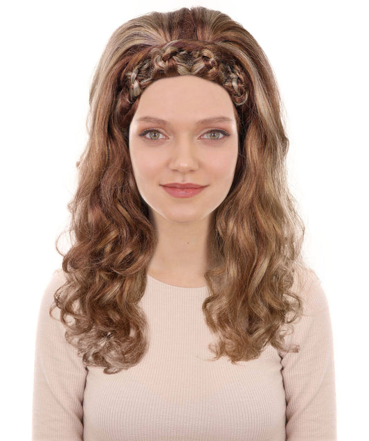 Women's Drag Queen Inspired Long Voluminous Multiple color Wig with Front Braid | Drag Queen & Performance Wig | Breathable Capless Cap
