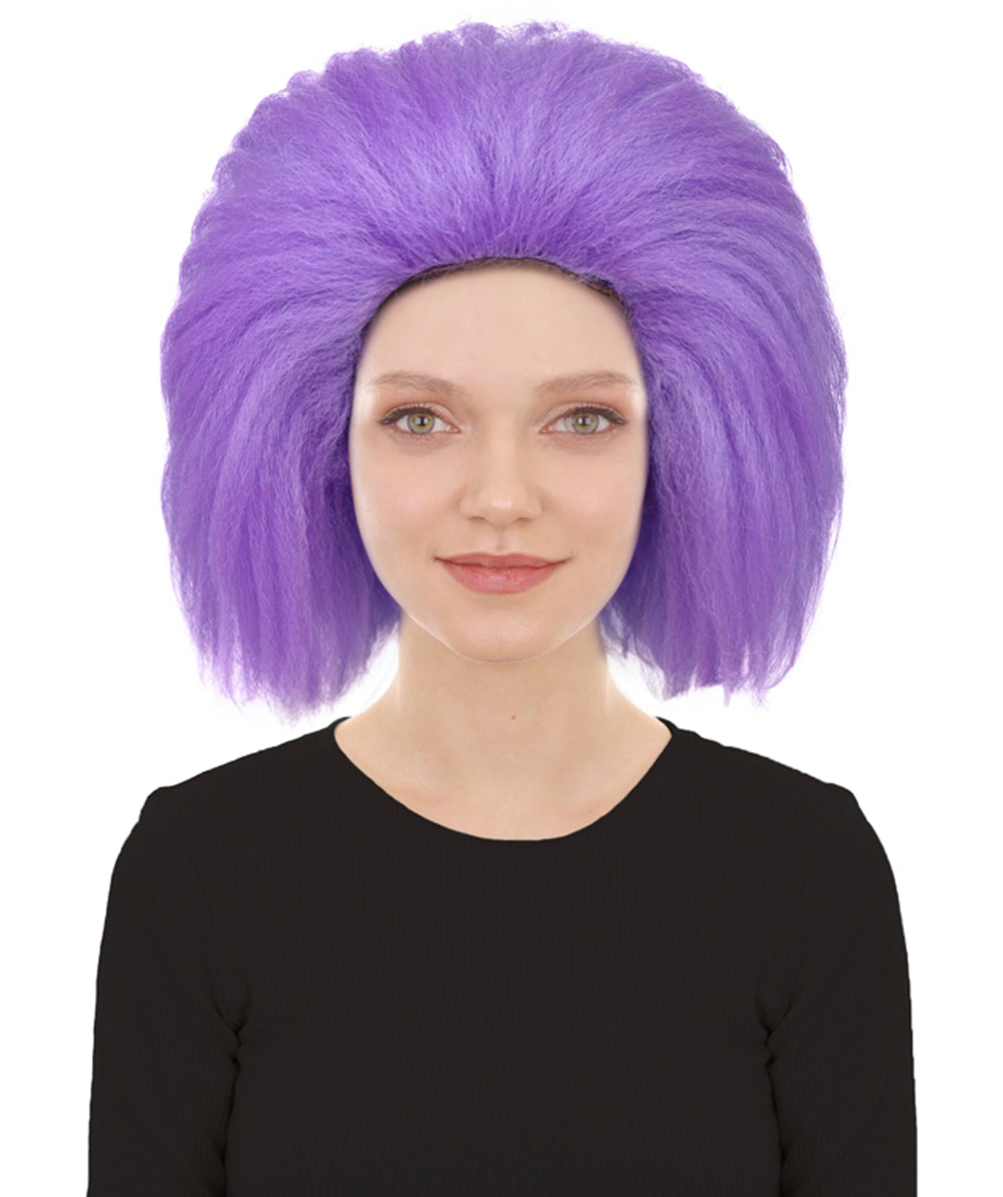 HPO Pop Star Wig for Women – Purple Long Straight Synthetic Hair with Bangs | Iconic Costume Wig for Halloween, Stage & Parties