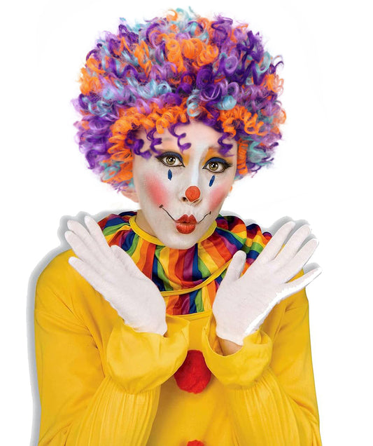 Women's Colorful Clown Wig | Rainbow Curly Costume Hair for Men & Women | Circus, Party, Halloween | Breathable Capless Cap