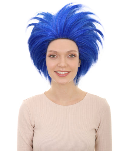 Unisex Blue Crazy Wig for Party & Halloween | Funky Synthetic Hair Wig for Adults & Teens