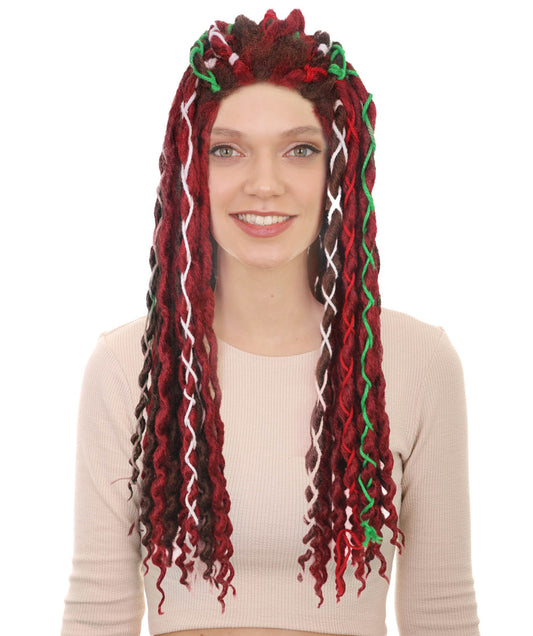 Women's Voodoo Priestess Wig | Long Multiple Color  Dreadlock Wig for Halloween Witch Doctor Look