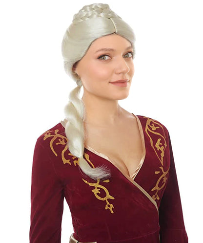 Women’s Blonde Dragon Queen Wig | Long Braid Fantasy Princess Hair for Halloween Parties