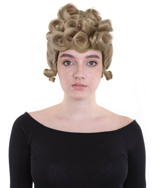 HPO Women’s Vintage Edwardian Updo Dark Blonde Wig | Classic Early 20th Century Hairstyle | Synthetic Fibers with Adjustable Cap for Cosplay & Stage