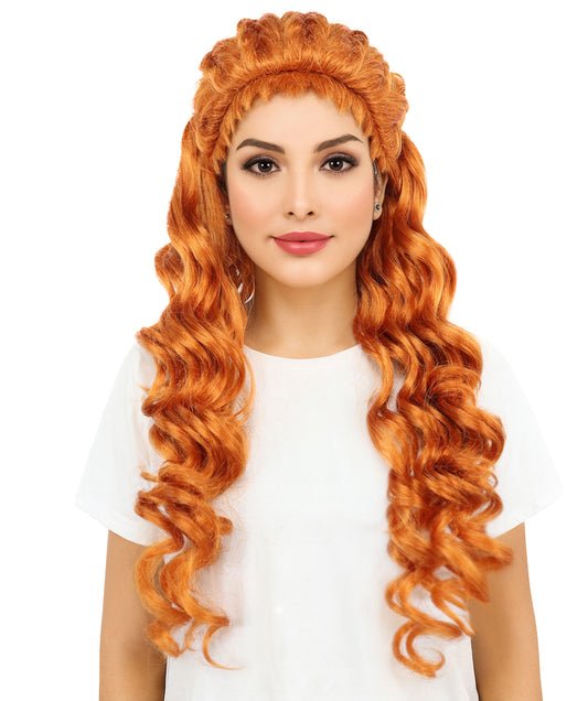 HPO Long Wavy Wig for Women | Wild Character-Inspired Synthetic Hairpiece | Adjustable Cap for Halloween, Cosplay, Stage Performances, Roleplay & Parties