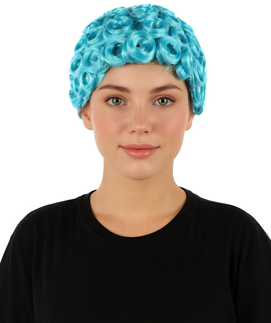 HPO Women's Blue Spiky Cosplay Wig | Anime-Inspired Synthetic Hairpiece | Synthetic Fibers with Adjustable Breathable Cap for Halloween, Stage & Parties