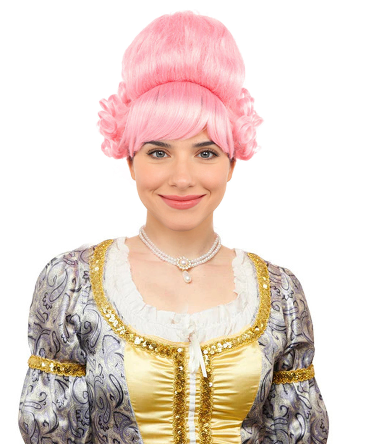 HPO Women's Light Pink Rococo Wig | Elegant 18th Century Style Synthetic Hairpiece | Cosplay,  Parties, Stage Performances & Photoshoots