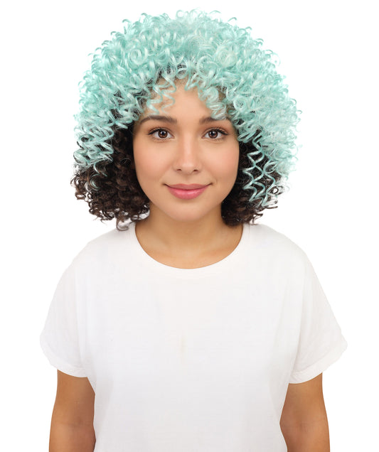 HPO Women's Curl Pop Multicolor Wig | Medium Hairpiece with Synthetic Fibers | Wigs for Halloween, Cosplay, Parties & Stage