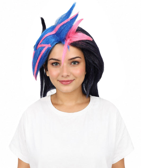 Medium Layered Multicolor Anime-Style Cosplay Wig | Synthetic  Hair for Halloween, Festivals, Parties, Stage & Roleplay