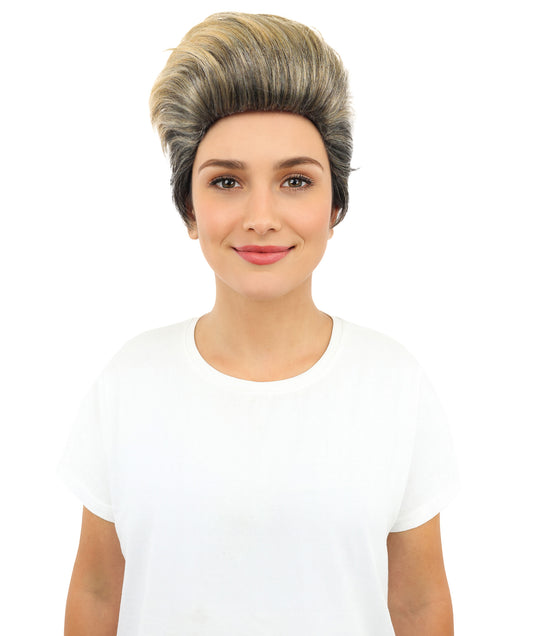 HPO Women's Short Blonde Pixie Cut Wig – Textured Layered Synthetic Hairstyle for Cosplay, Stage & Party Fashion