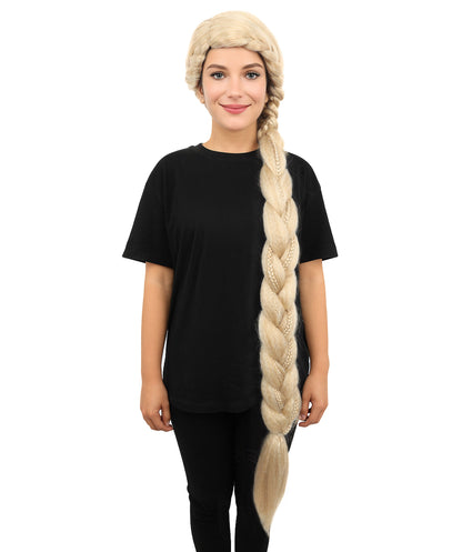 HPO Women’s Princess Inspired Blonde Wig | Extra Long Thick Braid | Synthetic  Hairpiece for Cosplay, Halloween, Stage & Themed Parties