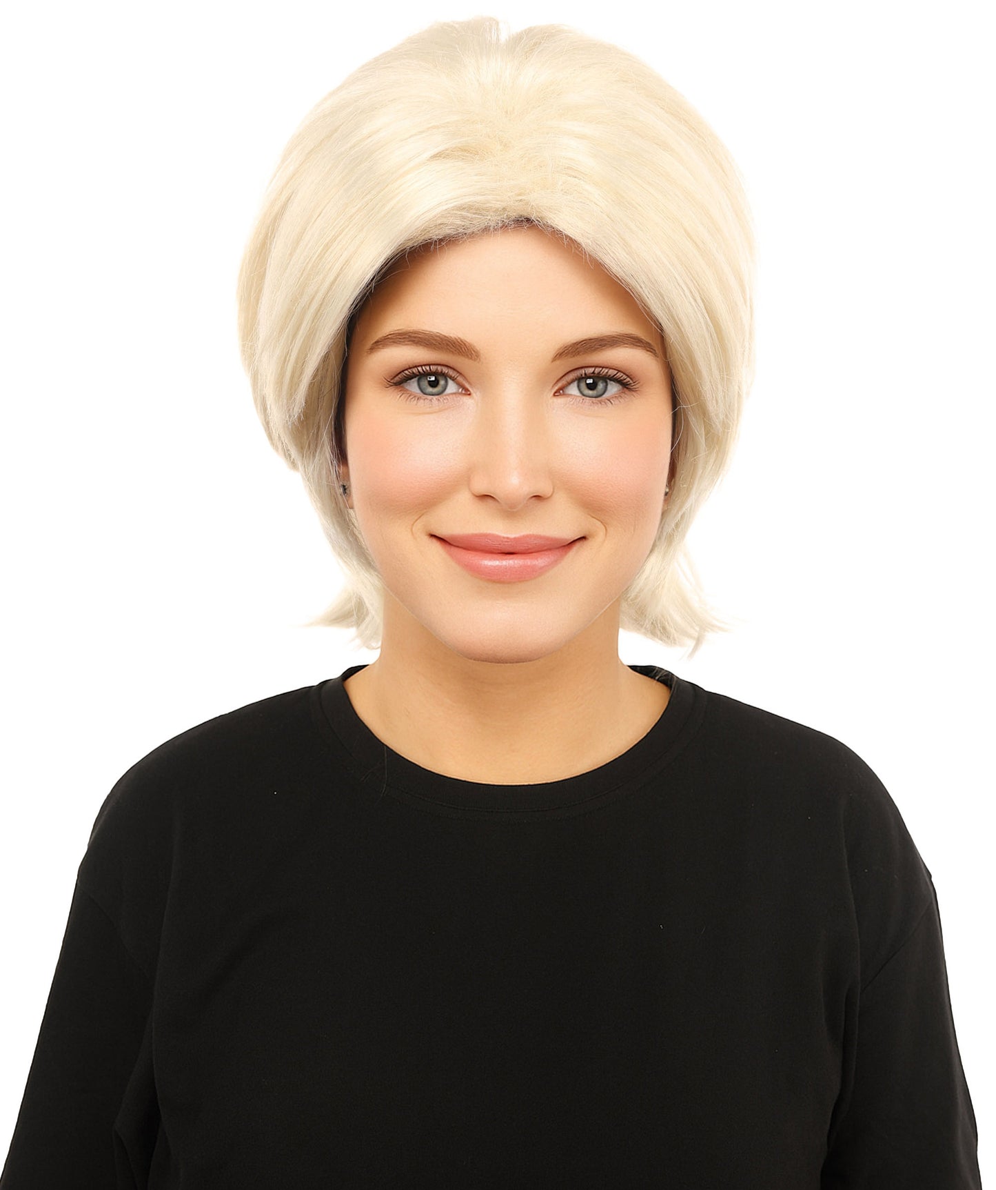 HPO Women's Medium Blonde Layered Wig | Synthetic Hair with Natural Flow | Ideal for Cosplay, Halloween & Roleplay