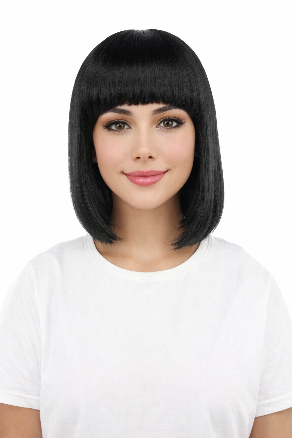 Adult Women’s Medium Bob Wig with Bangs – Layered Hairstyle with Soft Synthetic Fibers & Smooth Texture With Standard Cap | Stylish Hairpiece for Cosplay, Parties & Photo Shoots | Multicolor Options