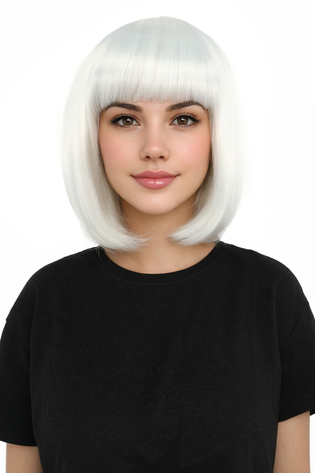 Adult Women’s Medium Bob Wig with Bangs – Layered Hairstyle with Soft Synthetic Fibers & Smooth Texture With Standard Cap | Stylish Hairpiece for Cosplay, Parties & Photo Shoots | Multicolor Options