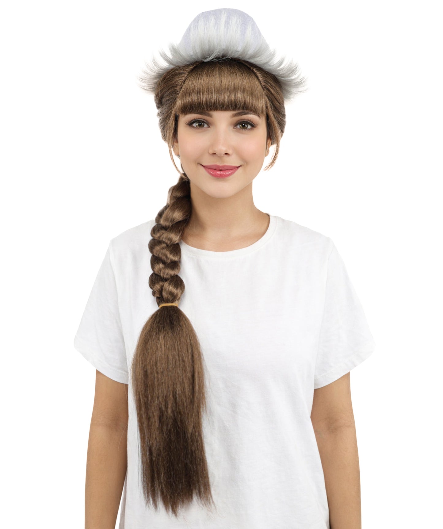 HPO Women's 32 Inch Extra Long Braided Wig with White Cap | Fantasy Style Wig with Capless Cap | Synthetic Heat-Resistant Wig for Cosplay, Costume, and Events