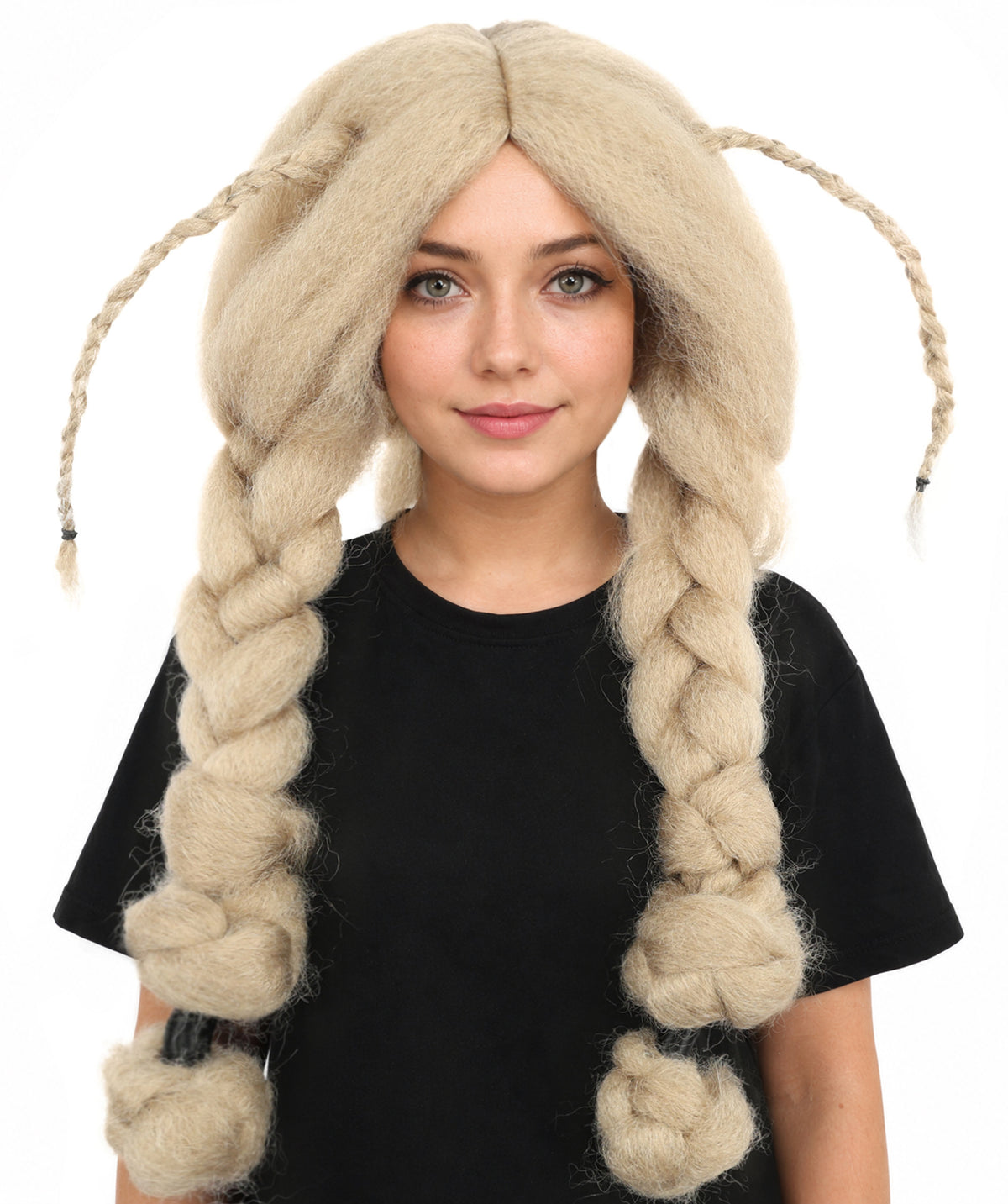 HPO Women’s Dark Blonde Braided Wig – Princess Inspired Extra Long Braids for Cosplay, Fantasy Hair | Warrior Hairpiece for Themed Events, Costume Parties & Creative Dress Up