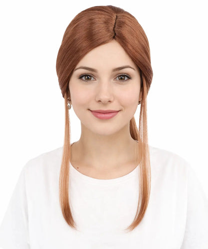 HPO Women’s Margo Gru-Inspired Long-Length Brown Wig | 17 Inch Hairpiece Halloween, Cosplay, and Themed Parties | Natural-Looking Synthetic hair with Capless Cap