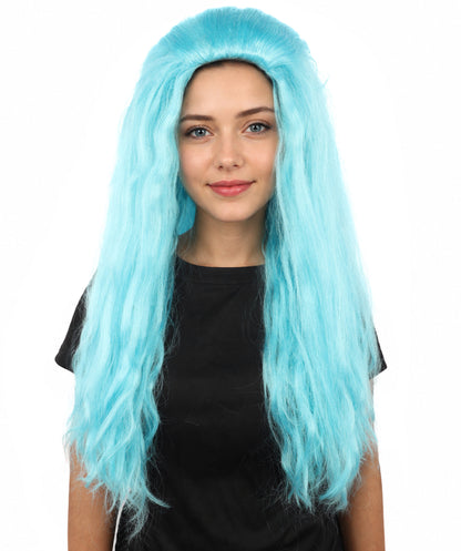HPO Women’s Pink Long Wavy Wig | 25 Inch Long Hair with Capless Cap Design | Ideal for Playful at Halloween Cosplay, and Themed Parties