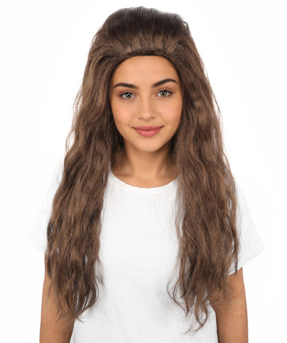 HPO Women’s Pink Long Wavy Wig | 25 Inch Long Hair with Capless Cap Design | Ideal for Playful at Halloween Cosplay, and Themed Parties