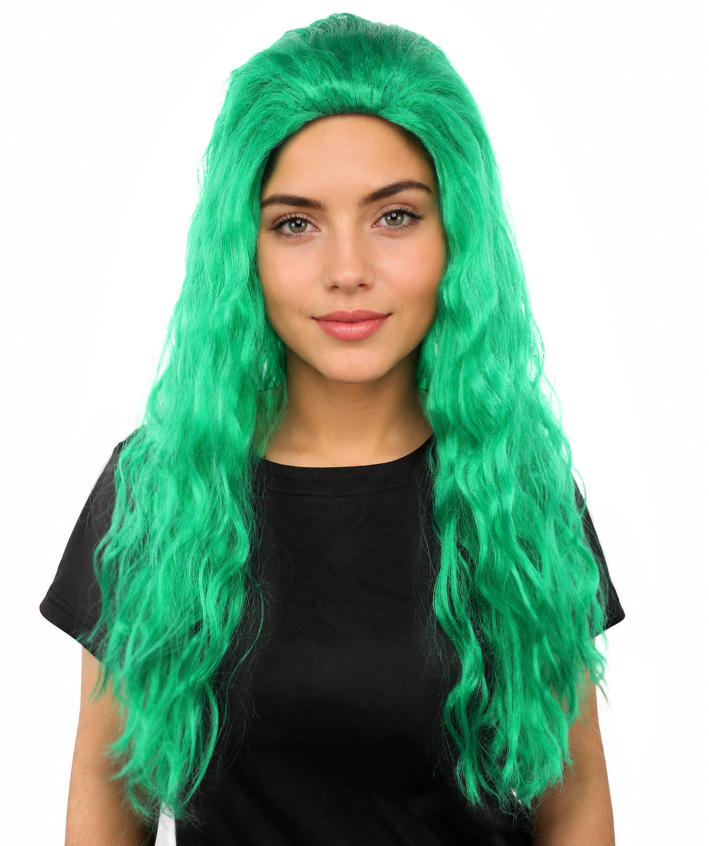 HPO Women’s Pink Long Wavy Wig | 25 Inch Long Hair with Capless Cap Design | Ideal for Playful at Halloween Cosplay, and Themed Parties