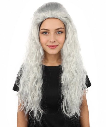 HPO Women’s Pink Long Wavy Wig | 25 Inch Long Hair with Capless Cap Design | Ideal for Playful at Halloween Cosplay, and Themed Parties
