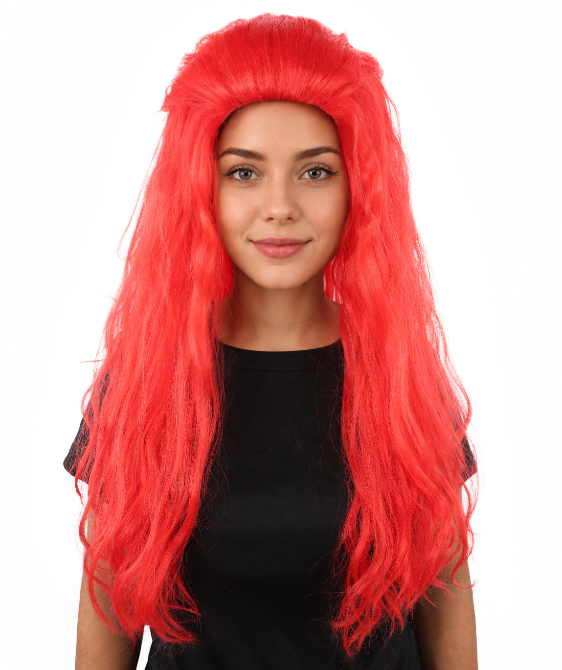 HPO Women’s Pink Long Wavy Wig | 25 Inch Long Hair with Capless Cap Design | Ideal for Playful at Halloween Cosplay, and Themed Parties