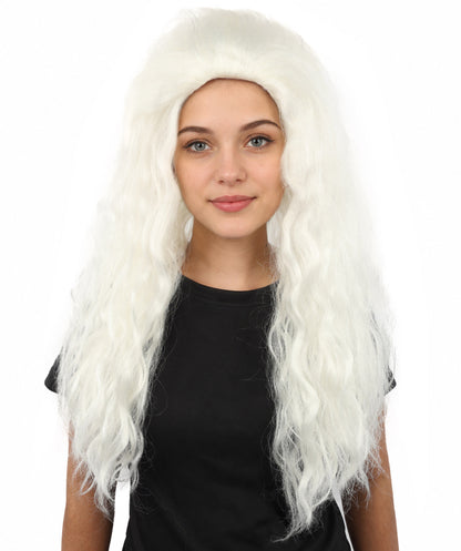 HPO Women’s Pink Long Wavy Wig | 25 Inch Long Hair with Capless Cap Design | Ideal for Playful at Halloween Cosplay, and Themed Parties
