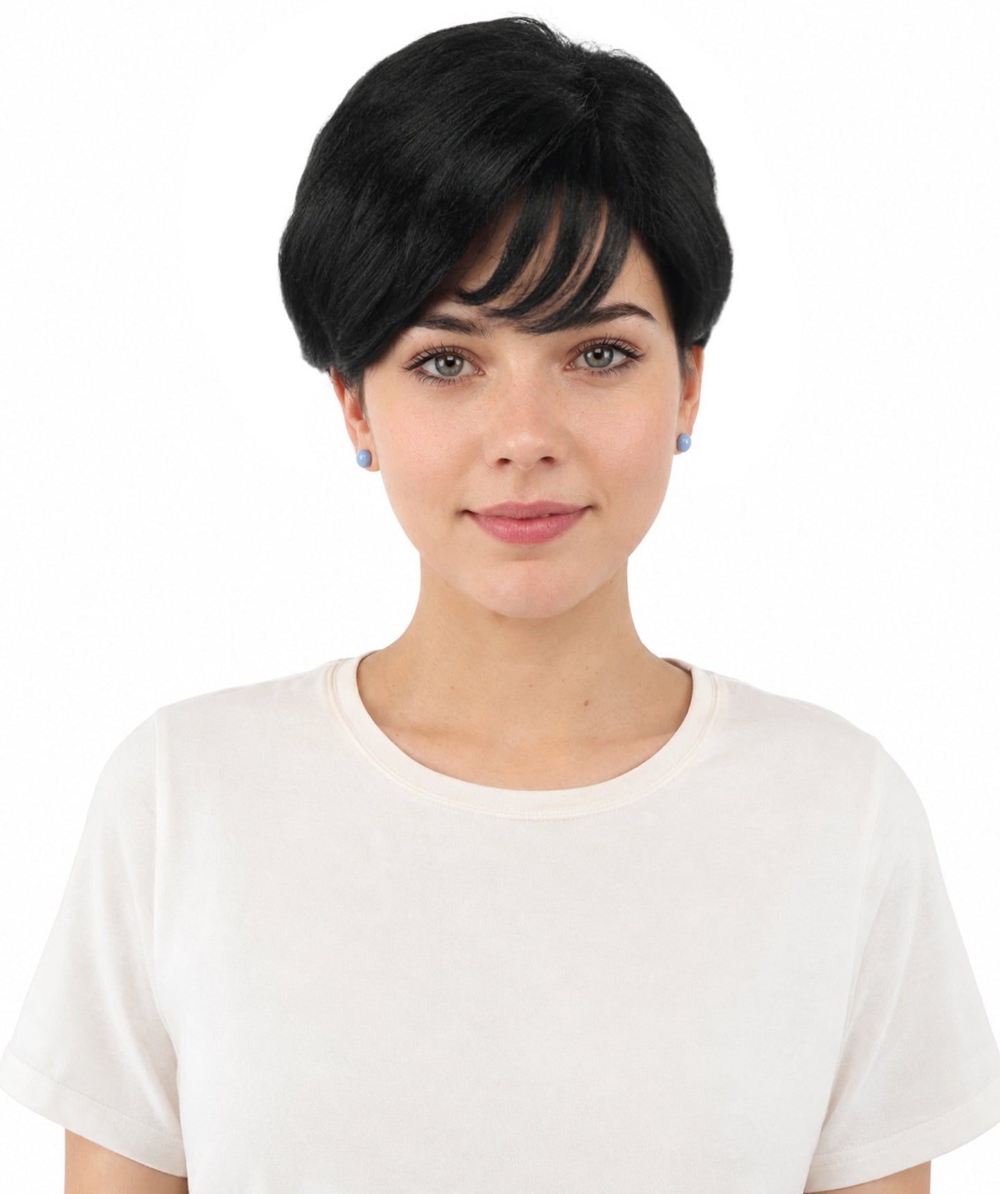 HPO Adult Women’s Short Black Wig | 10 Inch, Sleek and Smooth Bob Hairpiece | Ideal for Cosplay, Costume, and Themed Events