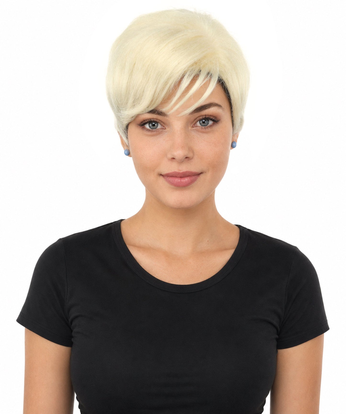 HPO Adult Women’s Short Black Wig | 10 Inch, Sleek and Smooth Bob Hairpiece | Ideal for Cosplay, Costume, and Themed Events
