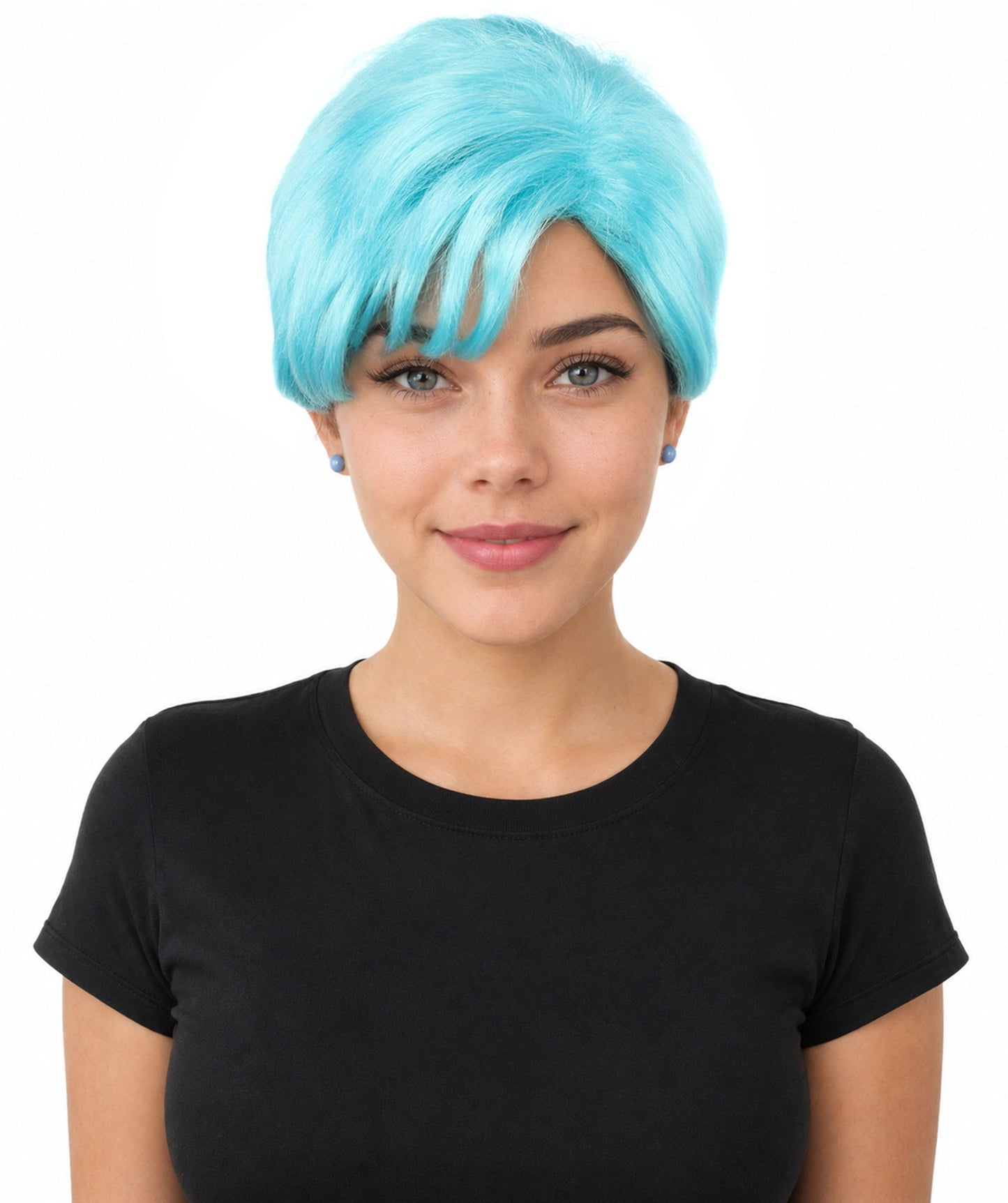 HPO Adult Women’s Short Black Wig | 10 Inch, Sleek and Smooth Bob Hairpiece | Ideal for Cosplay, Costume, and Themed Events