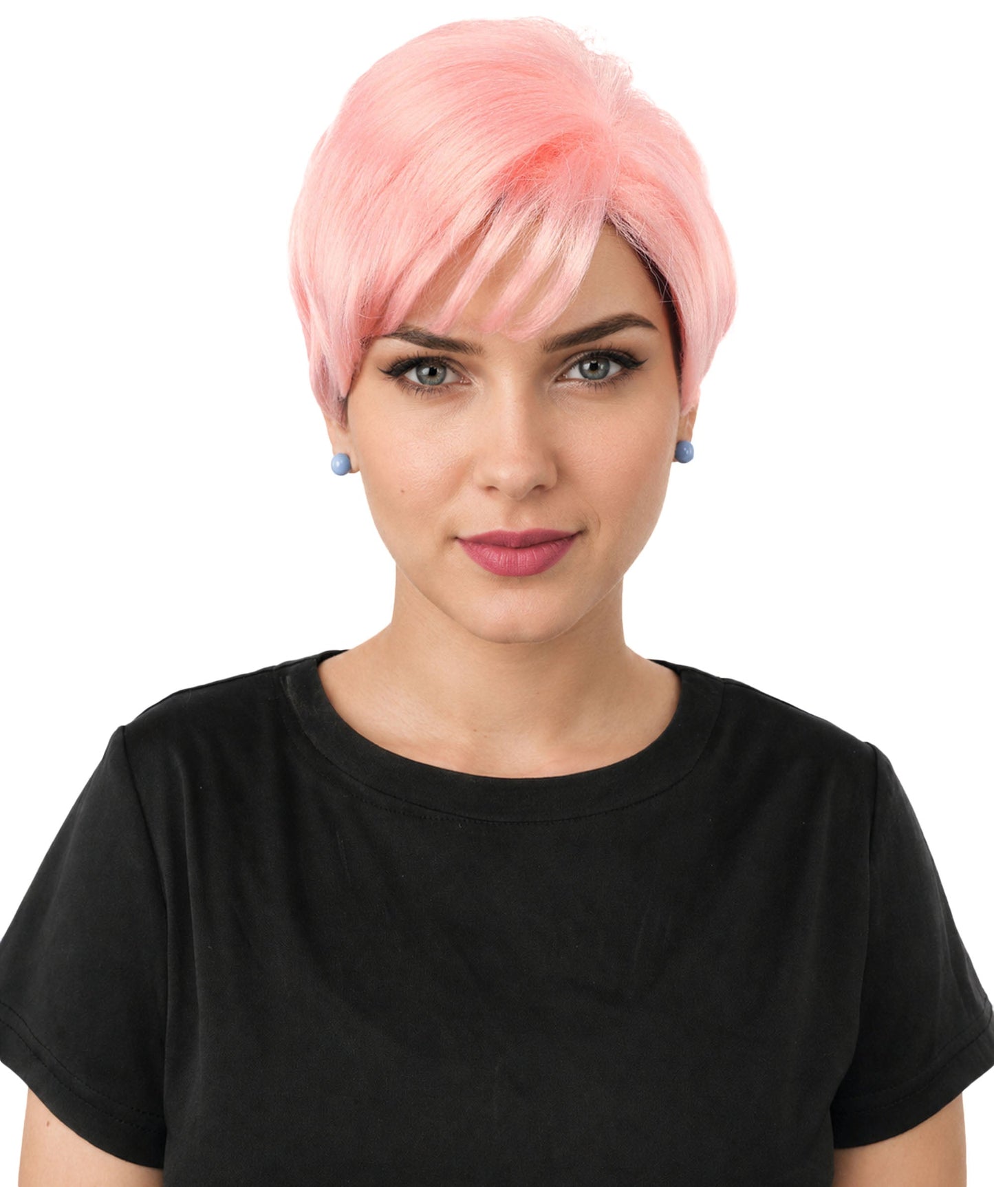 HPO Adult Women’s Short Black Wig | 10 Inch, Sleek and Smooth Bob Hairpiece | Ideal for Cosplay, Costume, and Themed Events